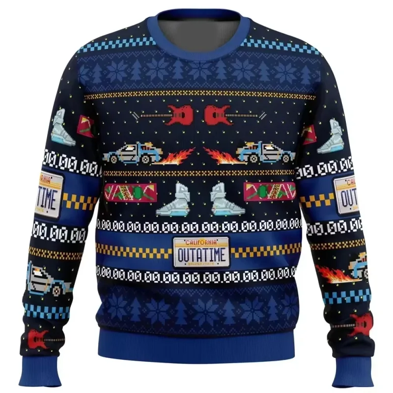 outono e inverno de volta ao futures suéteres feios de Natal, camisas de anime de desenho animato per homens e mulheres, roupas