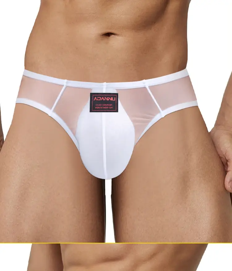 Summer Ice Silk Men Briefs 0.01mm Ultra-thin Mesh Underpants Transparent Breathable Sexy DeepV-back Butt-lifting Underwear M-XXL — image 13