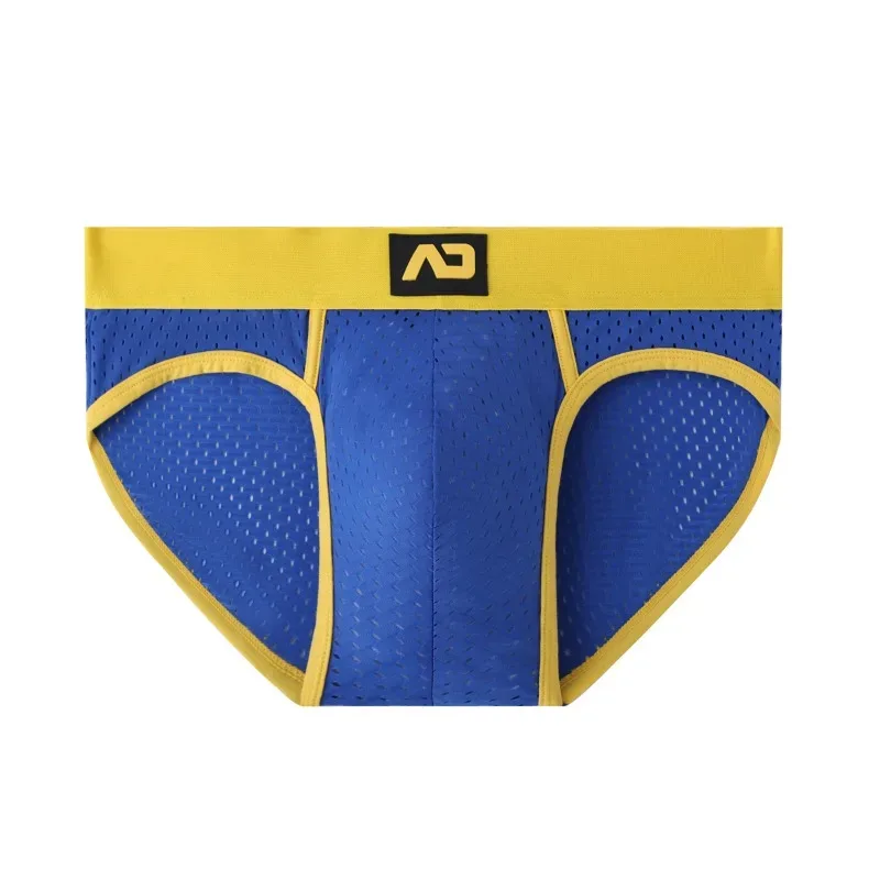 2026 solid color new men's low waist through mesh breathable briefs addicted underwear AD4-M388
