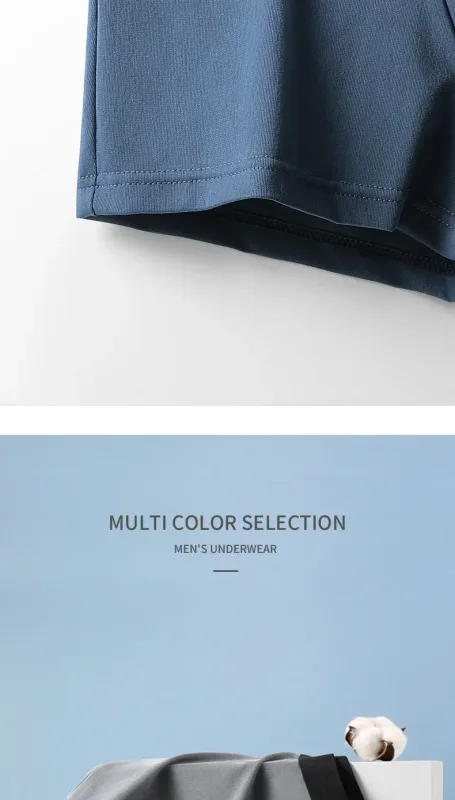 3PCS Pure Cotton Men's Underwear, Men's Boxer Briefs, Youth Pure Color Mid-Waist Boxer Briefs, Breathable Cotton Factory — image 8