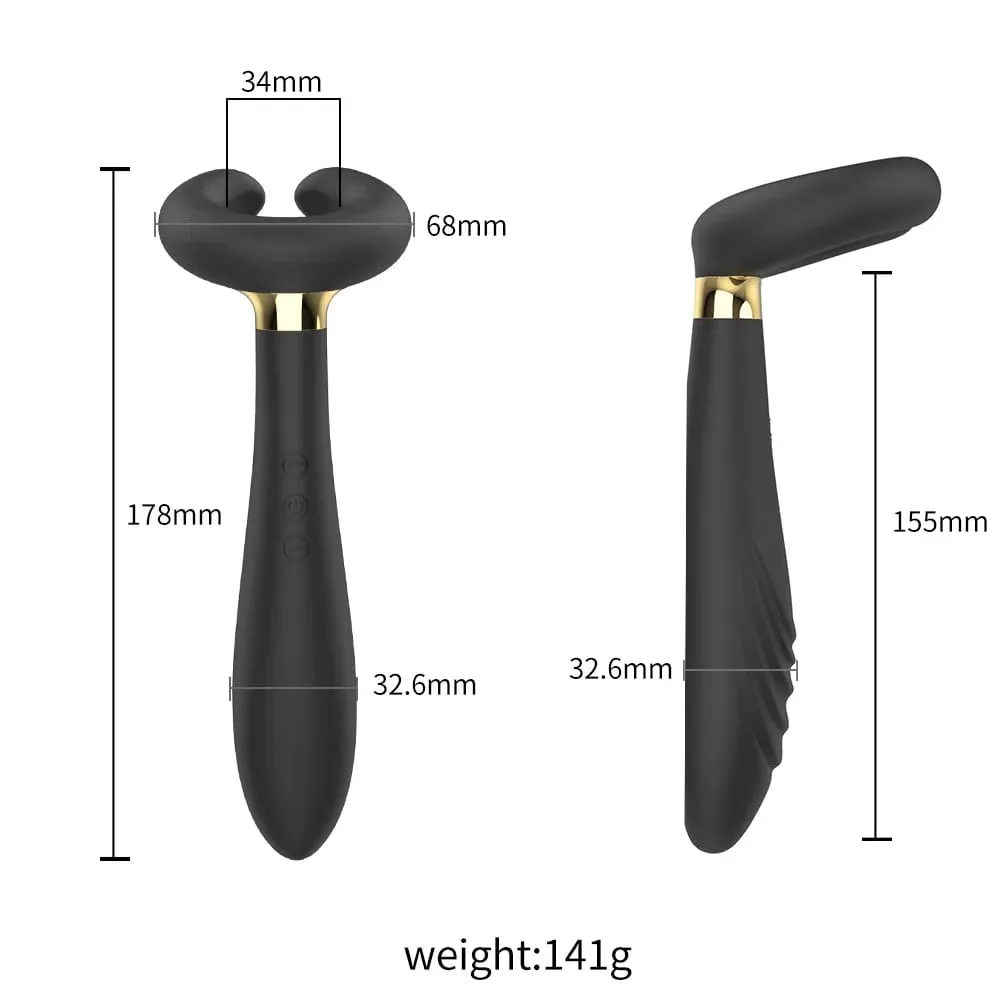 Orissi Magnetic C Shape Vibrator Triple Head Rechargeable Couples Sex Toy — image 2
