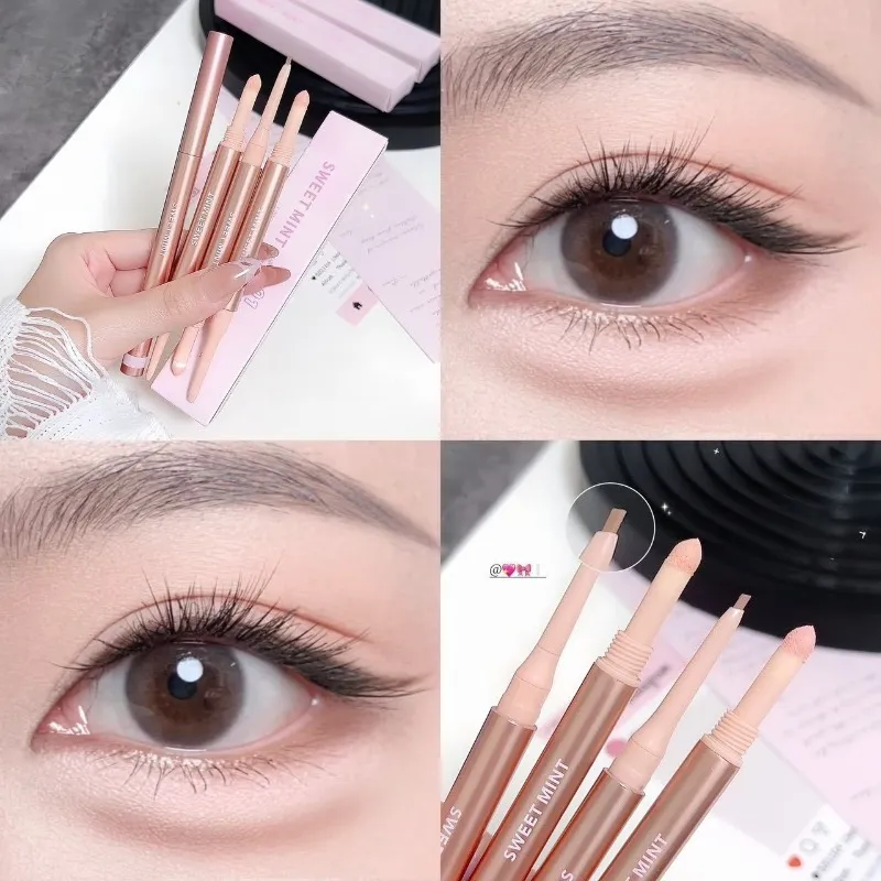 Double Headed Brightening Aegyo Sal Pen Waterproof Liing Silkworm Eyeliner Stick Highlighter Matte Shadow Pen Contour Μακιγιάζ ματιών — image 4