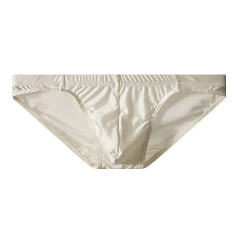 Comfortable Low Waist Men Thin Panties Male Lingerie Simple Men's Underwear Underpants Satin Silk Briefs Gifts — image 16