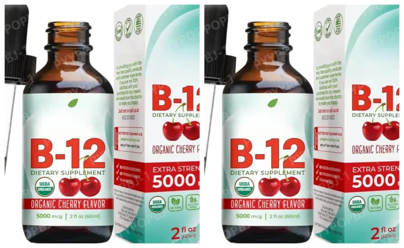 Methylcobalamin B12 Drops 5000mcg Vitamin B12 Liquid Sublingual Supplement Cherry Flavor Vegan Sugar Free Daily Nutrition 60ml — image 7