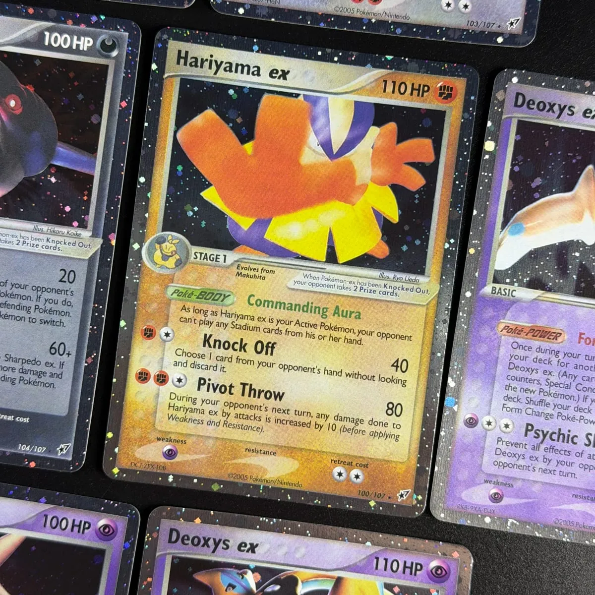 Κάρτες μεσολάβησης Pocket EX Deoxys Crobat Jirachi Latios Sharpedo Salamence Hariyama Deoxys Rayquaza Cosmos Holo Gold Star UR — image 3