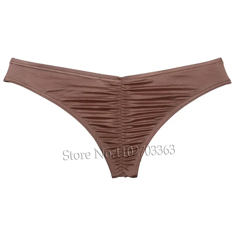 Men's Bikini Briefs Triangle Underwear Pucker Back Micro Briefs Elastic Shiny Summer Low Rise Beach Briefs Sexy Silky Smooth — image 15