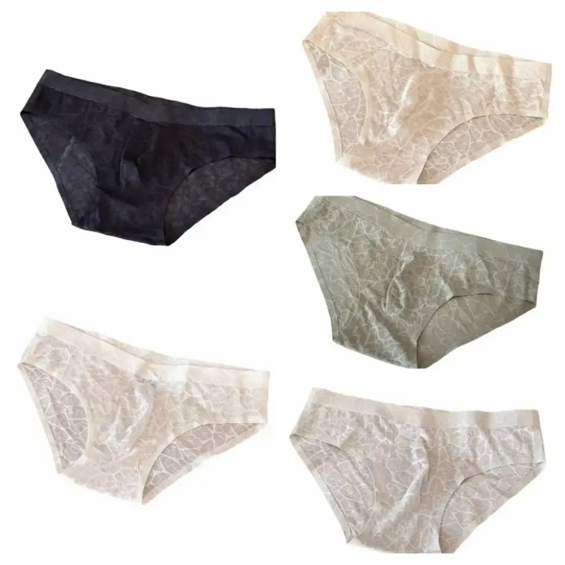 Cool Summer 3D Bulge Pouch Men's Underwear Lingerie Transparent Mesh Panties Thin Stripe Grid Triangle Panties Men — image 7