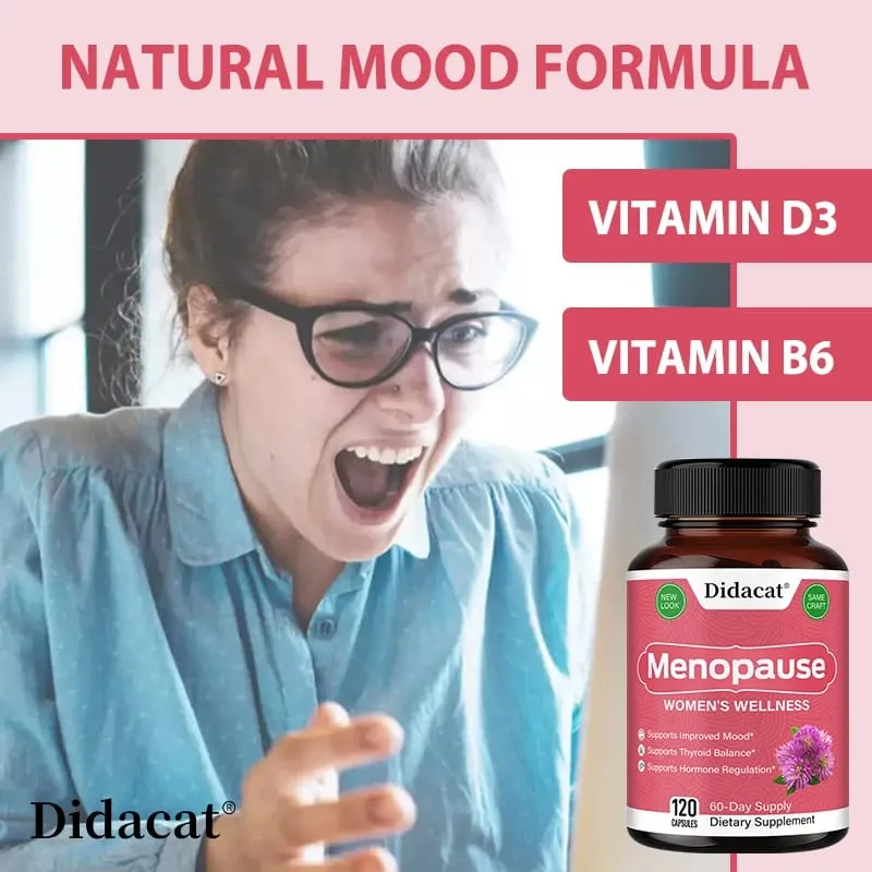 Menopause Relief Capsules - Improves Metabolism Support Weight Management Hot Flashes Night Sweats Mood Supplements for Women
