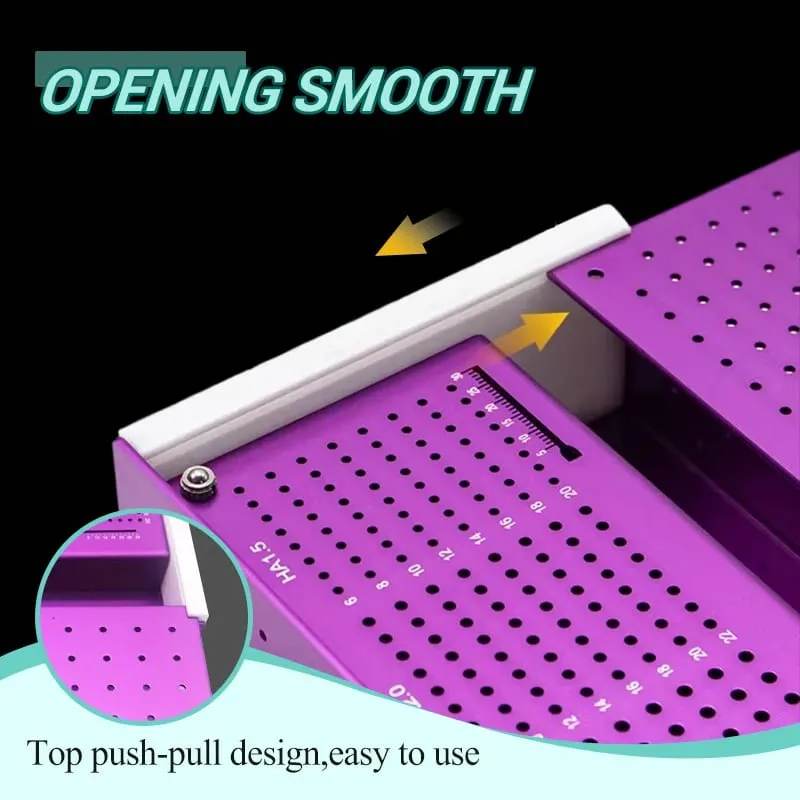 Pet Screw Box Κουτί αποστείρωσης από κράμα αλουμινίου Ορθοπεδικό βιδωτό όργανο αποστείρωσης κουτί αποθήκευσης Θήκη，Εργαλεία μακιγιάζ
