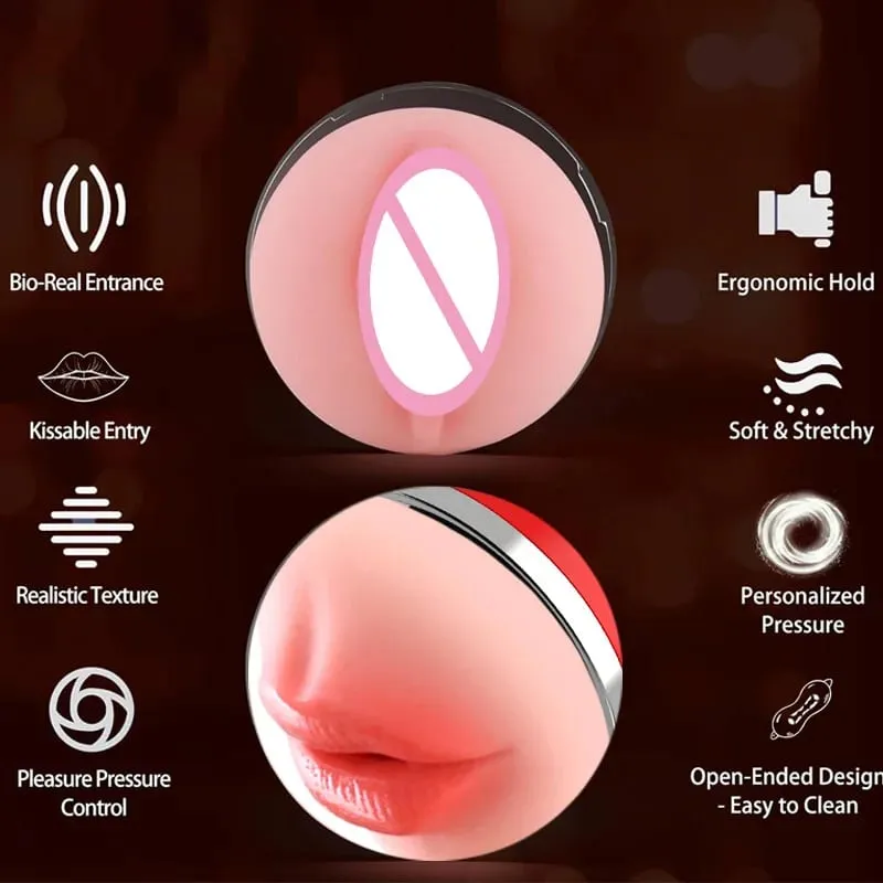 2 IN 1 Realistic Artificial Vagina for Men Masturbator Cup Deep Throat Blowjob Massager Pocket Pussy Erotic Penis Adult Sex Toys