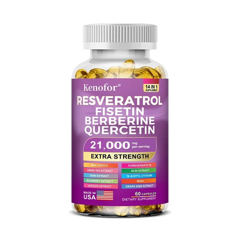Resveratrol NAD Grape Seed and Berberine Capsules Improve Immunity Antioxidants Cardiovascular Health Promotes Smooth Skin