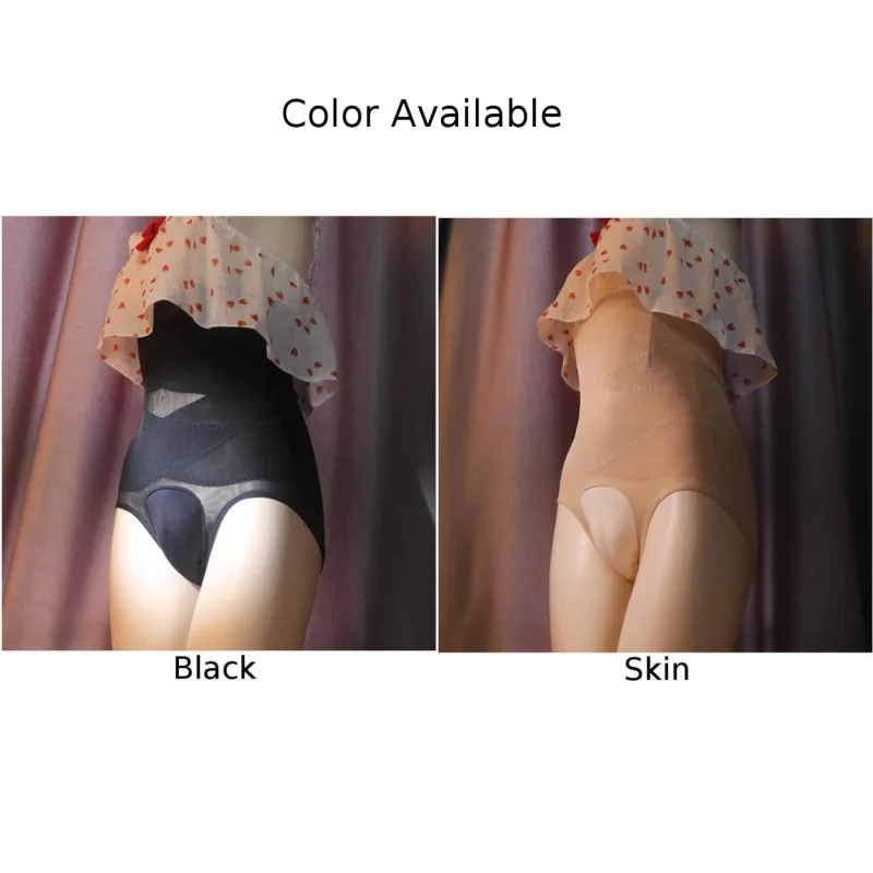 Men\'s Crossdress High Waist Panties, Transgender Hiding Gaff Panties, Shaping Briefs Black/Skin color, M XL Sizes — image 5