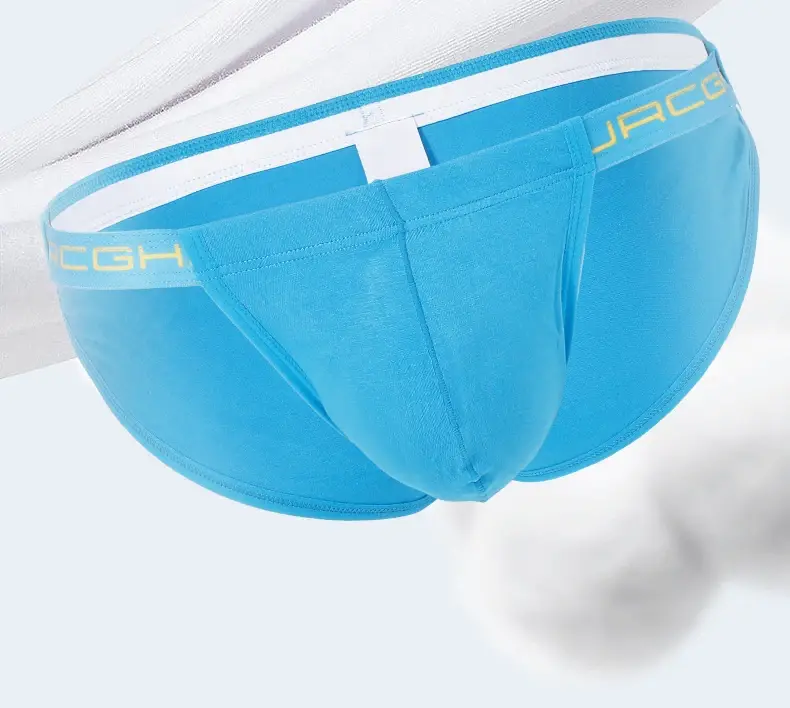 Mens Cotton Briefs Solid Color High Cut Hollow Low Waist Sexy Underwear Wholesale