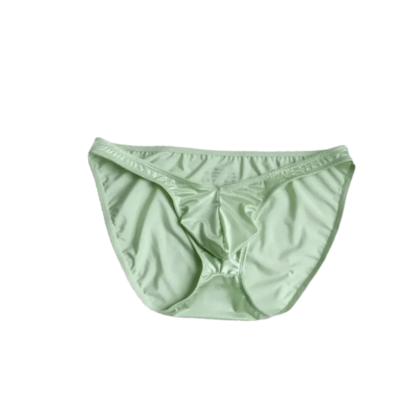 Comfortable Low Waist Men's U-Pouch Underwear Breathable Seamless Satin Silk Briefs Narrow Belt Lingerie Ice Silk Panties Sports