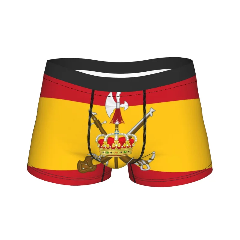 Flag of Spain Plus Emblem Civil Guard Men's Underwear Spanish Boxer Briefs Shorts Panties Funny Soft Underpants for Male S-XXL