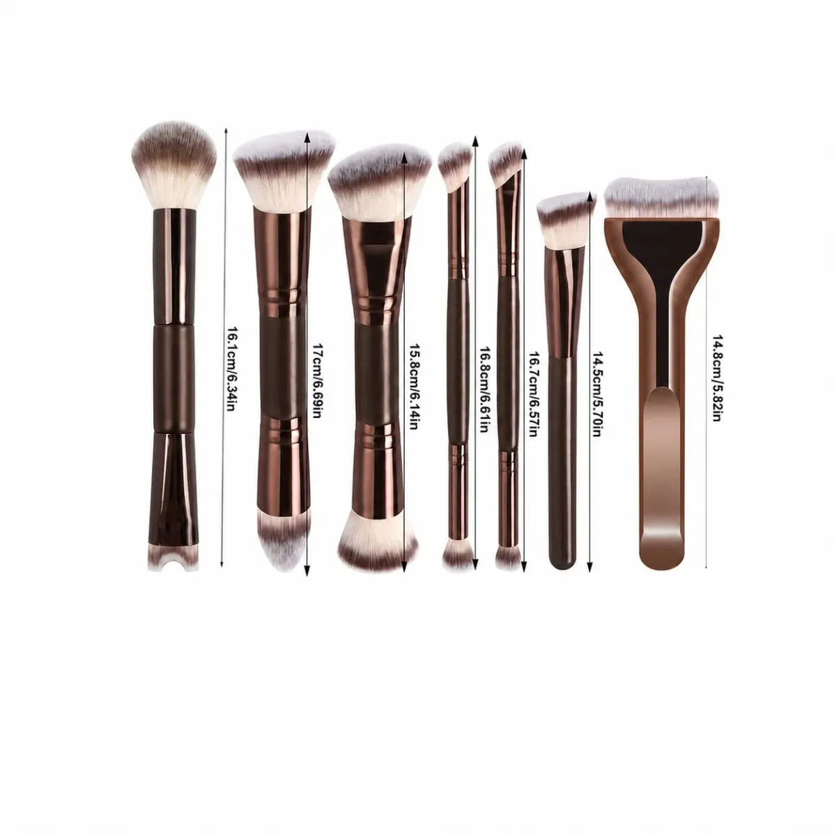 7-delige professionele make-upborstelset Foundation Brush Poederkwast Oogschaduwborstel Blending Brush Tool Zacht voor reizen