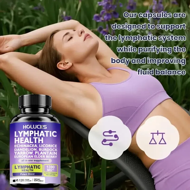 Complete Lymphatic Health 1300mg Supplement Support Lipedema Hormone Balance & Natural Detox Clear Skin Overall Vitality