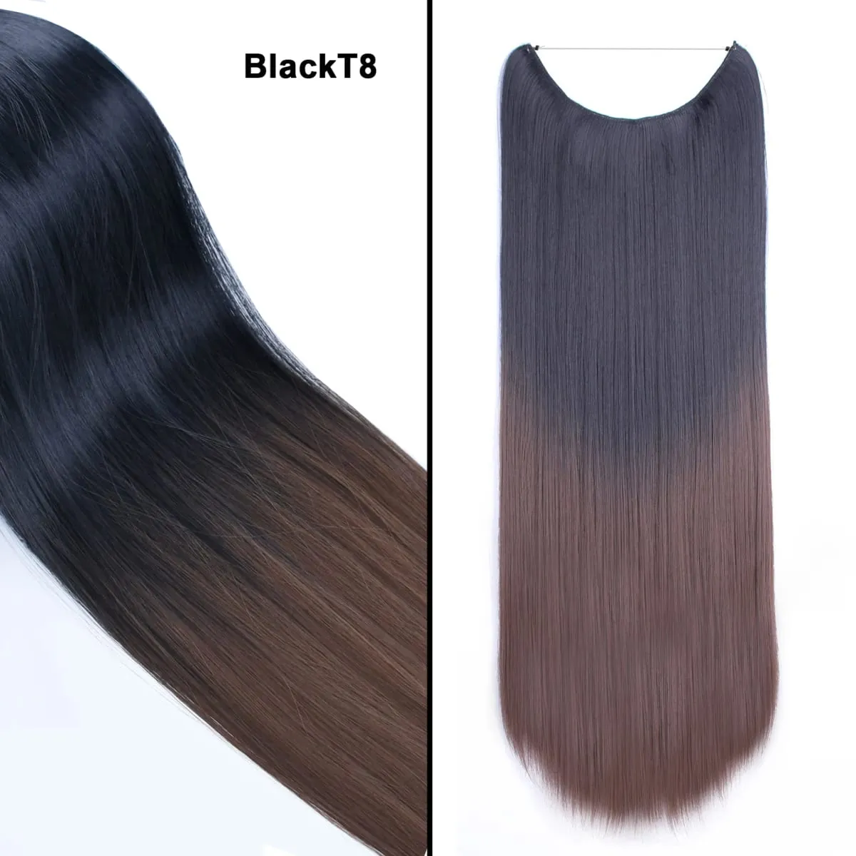 Jeedou κυματιστά μαλλιά Extension Elasticity Αόρατο σύρμα Fish Line One Piece No Clips Συνθετικά Hairpieces Ombre Χρώμα για γυναίκες — image 26