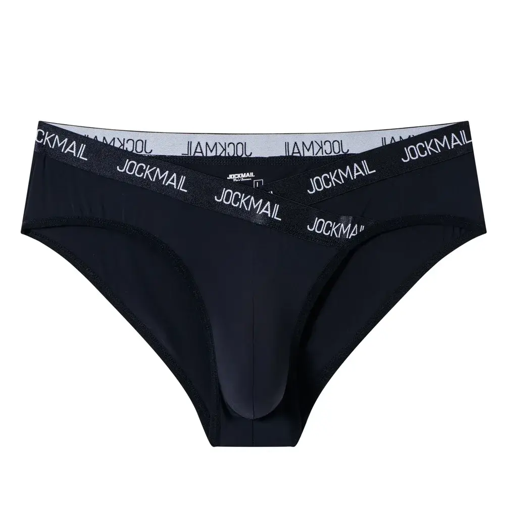 Jockmail Mens Underwear Low Waist Sexy Letter Sports Breathable Summer Ice Silk Briefs Big Bag Nylon Solid Color Man Panties — image 35