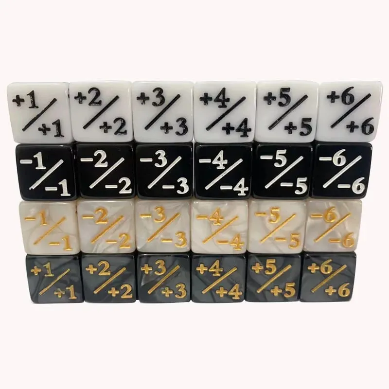 10 τεμ 16 χιλιοστών 6 Πλαϊνοί μετρητές ζαριών +1/-1 Ζάρια Παιδικά παιχνίδια μέτρησης ζάρια For Magic The Gathering Card Gaming Token & Loyalty Toys Δώρο — image 4