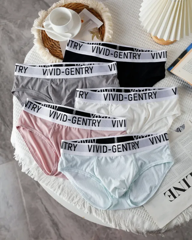 Men's Elastic Ice Silk Underwear Sexy Big U Convex Pouch Briefs Korean Youth Breathable Sports Panties Solid Mid Waist Underpant