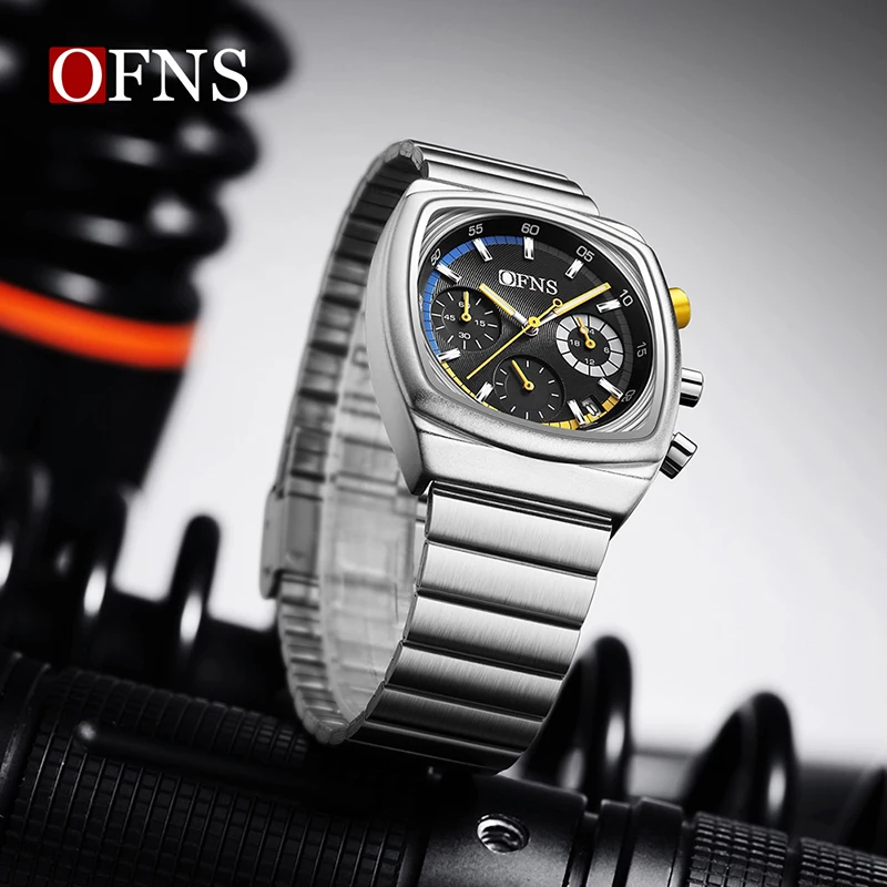 1635 New Fashion Men's Quartz Wristwatch Luminous Calendar Waterproof Steel Strap Casual Sport Watches for Man reloj hombre