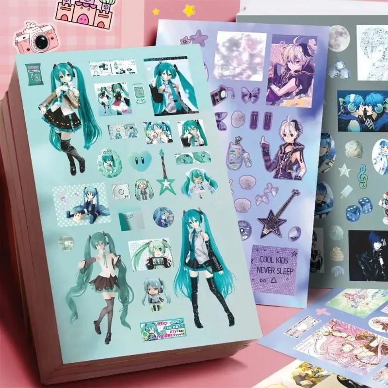 Hatsune Miku -Project DIVA- Matrica Hatsune Miku Kagamine Rin/Len Anime Perifériás folyóirat anyaga matrica 8 lapos új ajándékok