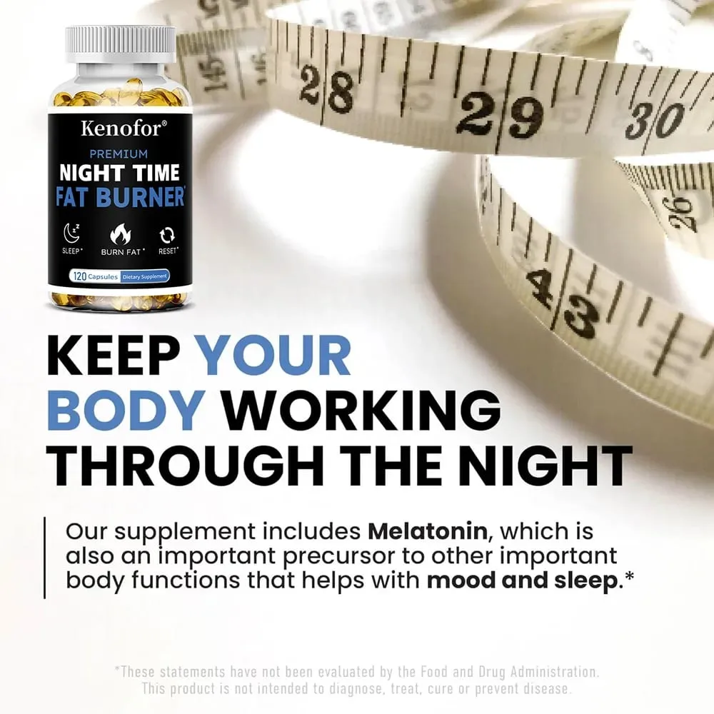 Nighttime Fat Burner Supplement - for Weight Loss Boost Metabolism Suppress Appetite Diet Healthy Weight Management