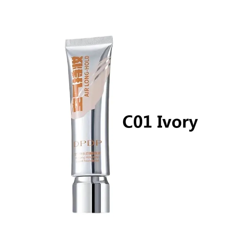 30ml DPDP Long-wear Liquid Foundation + F4 Dual-ended Foundation Brush Makeup Set Long Lasting Coverage Base Cosmetic Applicator