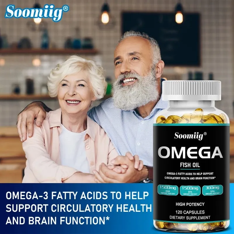 Omega 3 halolaj lágyzselé 3300 mg nagy hatékonyságú EPA-val és DHA-val Támogatja az energiát, a szívet, az ízületeket, a szem bőrét és az immunitást