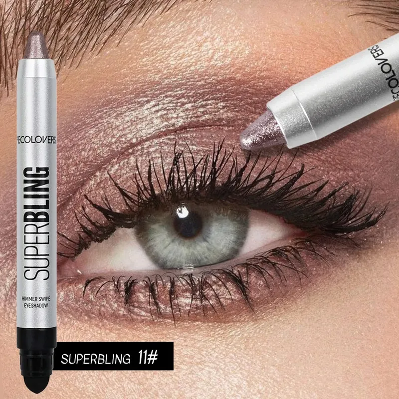 12PCS/SET Shimmer Eye Shadow Pen & Palette Liquid Eyeliner Lash Curler Eye Makeup Brushes Waterproof/Long Lasting — image 6
