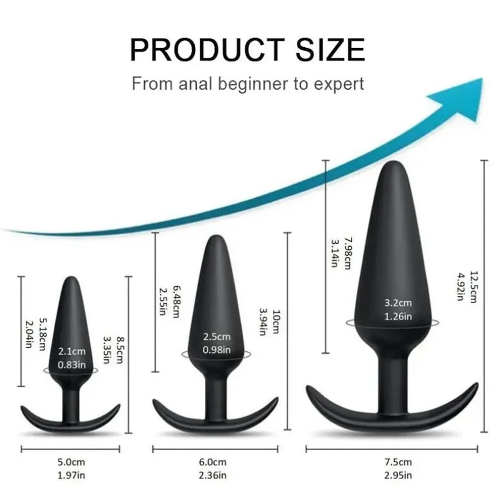 T Shape אנאלי תקע 3 גדלים רך סיליקון Butt Plug Stimulator אנאלי צעצועי מין לעיסוי ערמונית דילדו לנשים גברים צעצועי מין למבוגרים