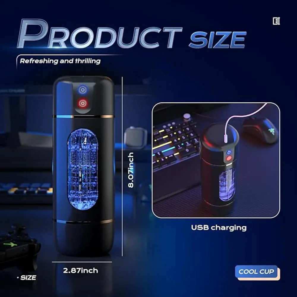 10 Frequency Male Vibration Masturbation Cup Intelligent Voice Interactive Aircraft Cup Penis Exercise Device Adult Sex Products