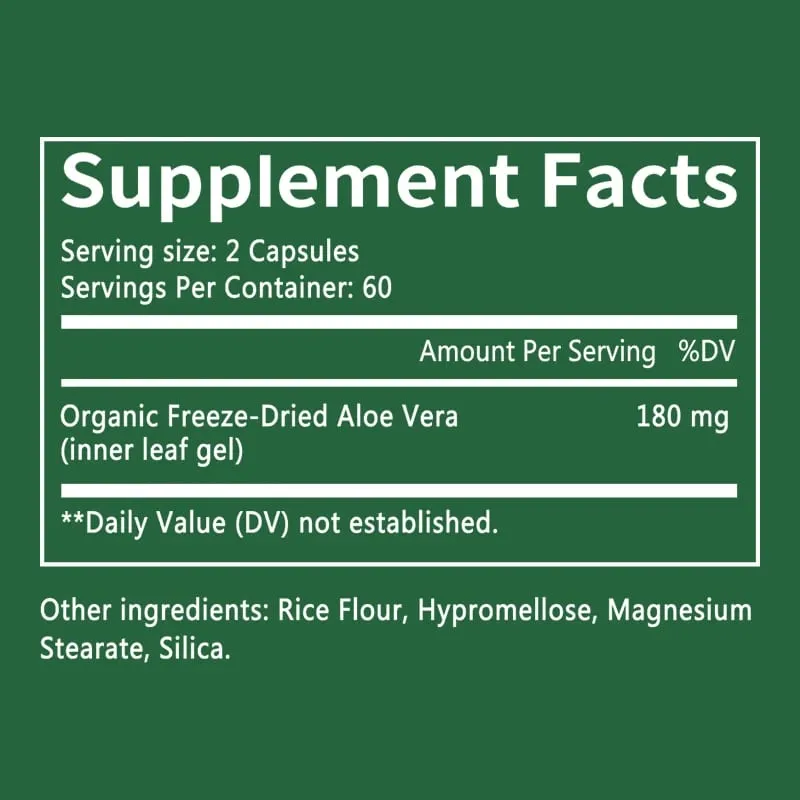 Aloe Vera Supplement - Made with Organic Aloe Vera Support Digestion Skin and Joint Health for Men and Women — image 6