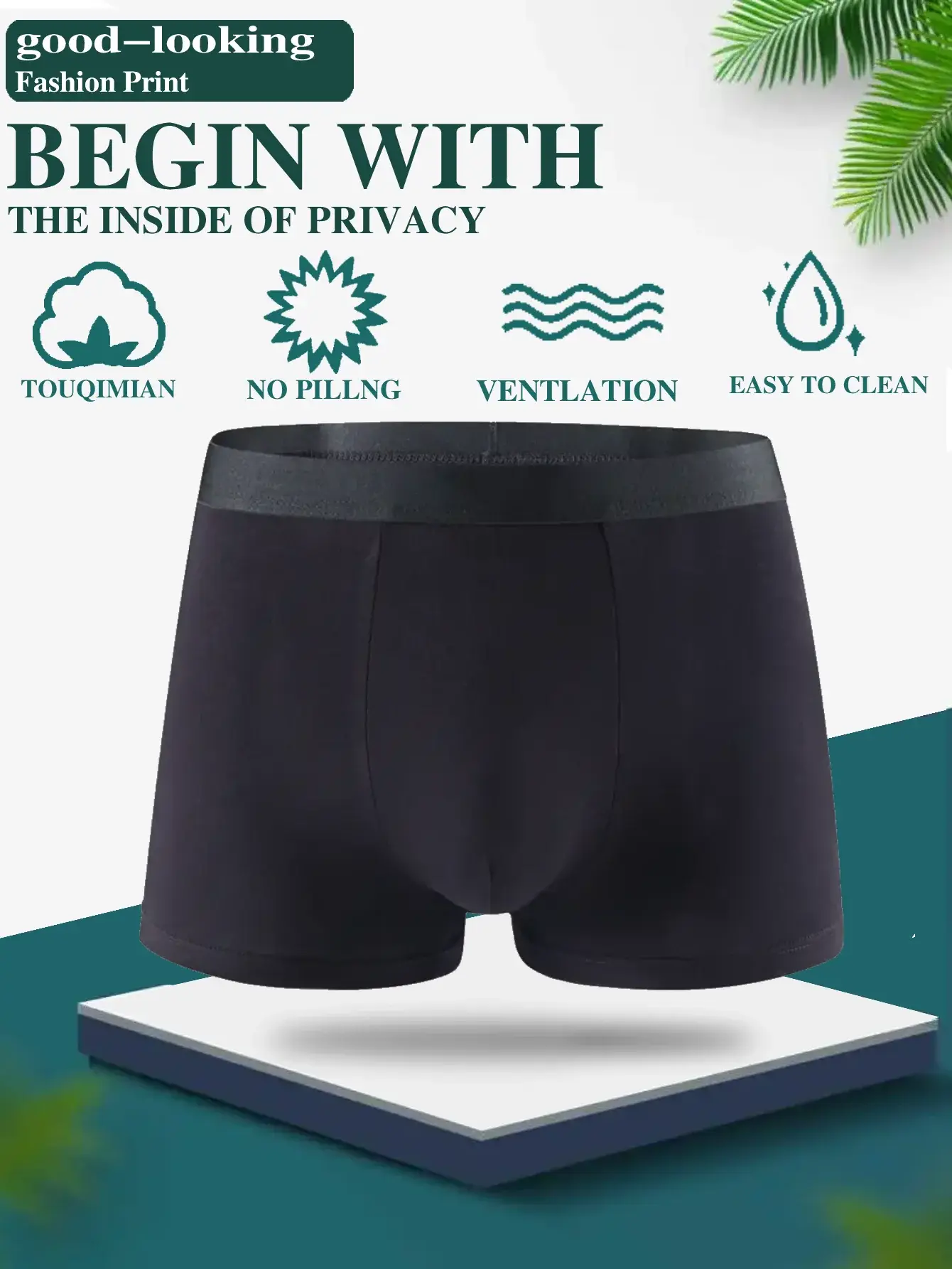 10 pack men's bamboo fiber underwear, sports and casual, skin friendly, soft, student underwear, classic for all seasons