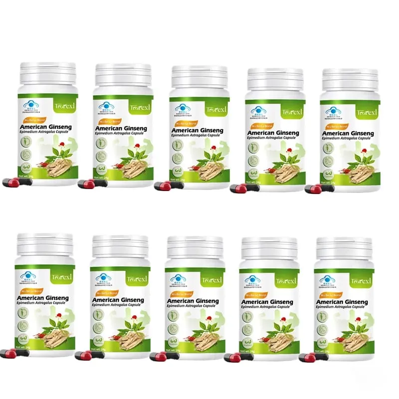 Natural Epimedium Ginseng Supplements for Male Enhancing Stamina Strength and Endurance Men Health Enlargent Capsules
