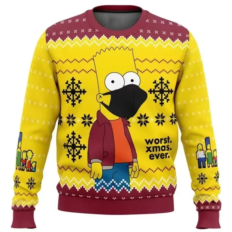 outono e inverno de volta ao futures suéteres feios de Natal, camisas de anime de desenho animato per homens e mulheres, roupas