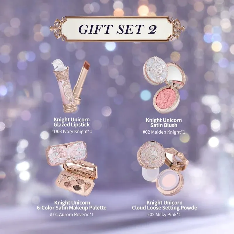 Flower Knows Knight Unicorn Σετ δώρου Σετ παλέτα μακιγιάζ Mirror Lipstick Blush Loose Setting Powder Kit De Maquillaje — image 4
