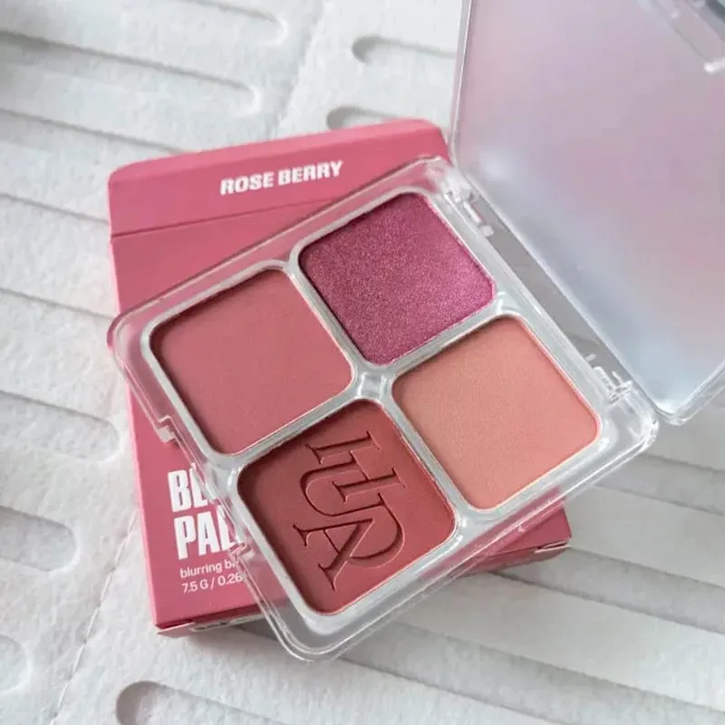 Fine Fitting 4-χρωμα Powder Blusher Light Natural Dumb Shiny Αδιάβροχο Ανθεκτικό στον Ιδρώτα Blush Lip Gloss Μακιγιάζ — image 10