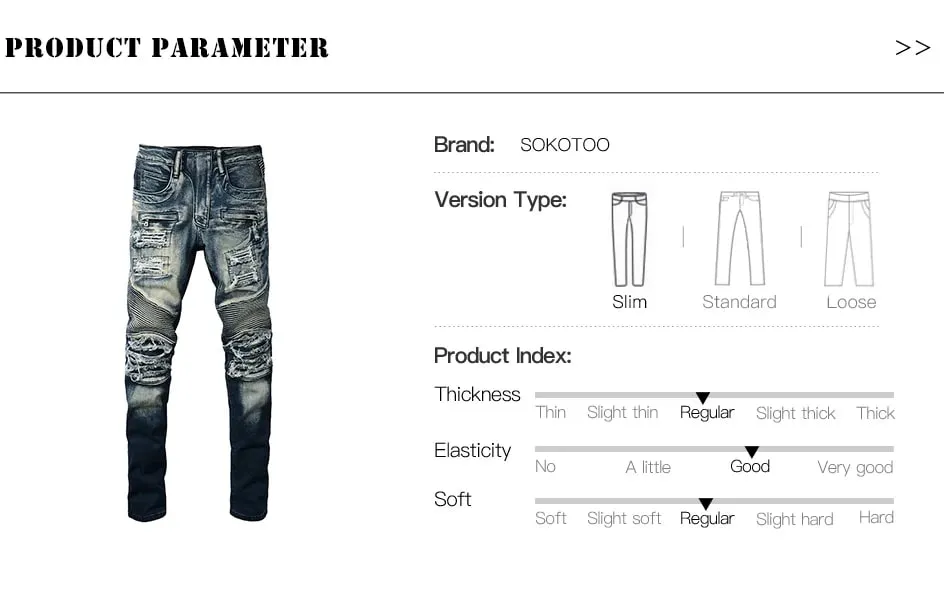 Férfi motoros farmernadrág motoros lyukakhoz Szakadt Distressed Patch Nadrág Stretch Farmer Pamut Vékony Egyenes nadrág Kiváló Minőség