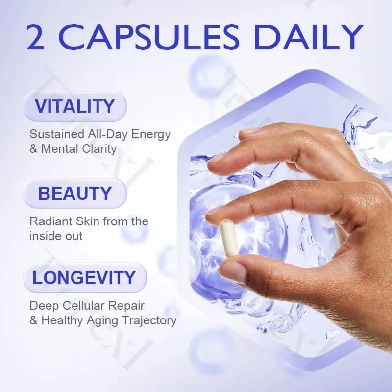 תוסף NAD + Resveratrol NAD Plus Boosting - תומך באנרגיה סלולרית אנטי אייג'ינג מטבוליזם בריאות העור