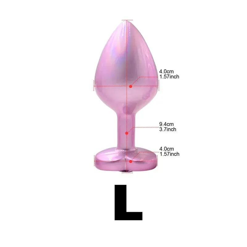 Crystal Diamond Heart Base Metal Butt Plug 3 Sizes Anal Plug Anal Trainer για αρχάριους Unisex μασάζ προστάτη Παιχνίδια σεξ για ενήλικες — image 9