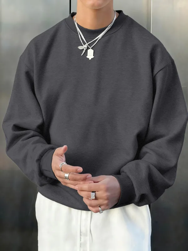 Herenfleece Herfsttop Straat All-Match Pullovers Comfortabele Basics Sweatshirts Sport Casual Sportkleding Dagelijks Zachte kleding