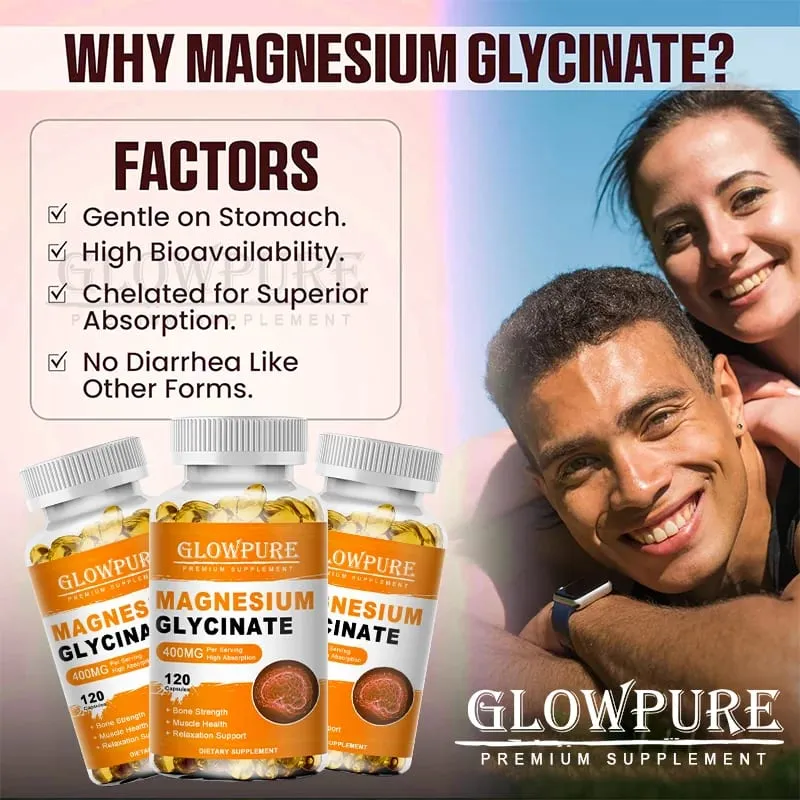 Magnesium Glycinate for Sleep Brain Nervous System Bone Muscle Relieve Anxiety Heart Health — image 7