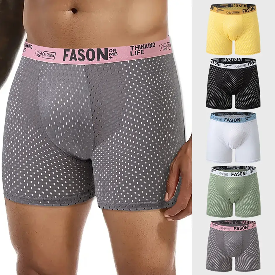 5-Piece Set Of Men's Flat Leg Pants For Youth Breathable Fast Drying Fashionable Sporty Comfortable And Four Cornered Pants