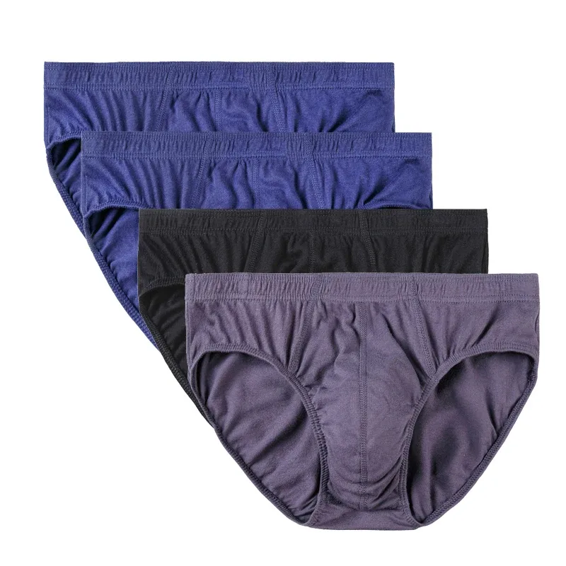 4 Pcs/Lot Cheapest 100% Cotton Mens Briefs Plus Size Men Underwear Panties XL-5XL Men's Breathable Sexy Lingerie Underpants