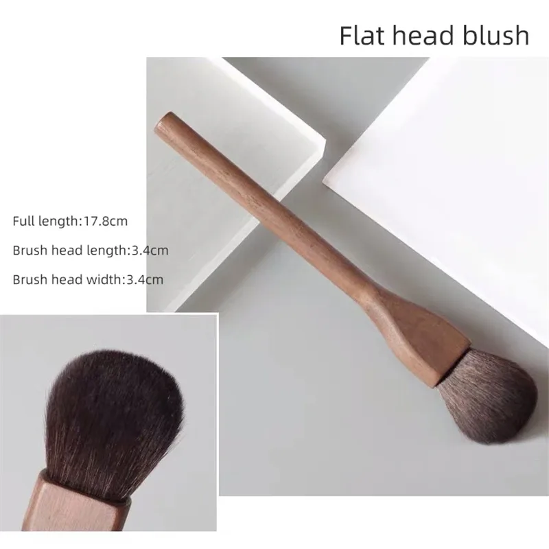 Πινέλο μακιγιάζ με λαβή ξύλου καρυδιάς Loose Powder Blush Contour Brushes Super soft High Density Tools Makeup Brush — image 11