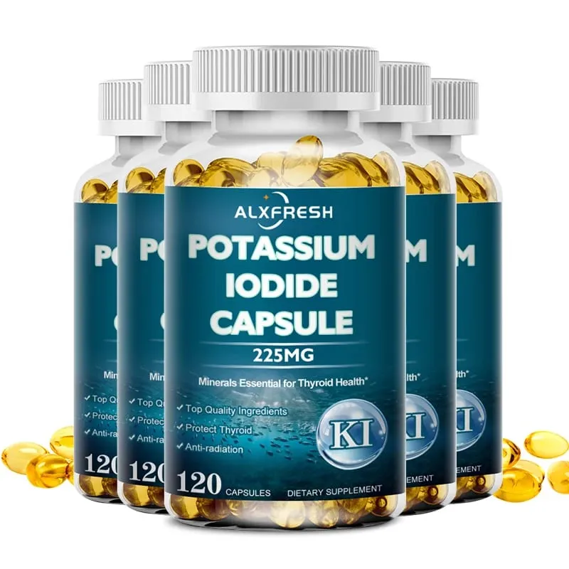 Potassium Iodide Capsules 225 mg - Pure Potassium Iodide Tablets for Radiation Exposure for Kids & Adults