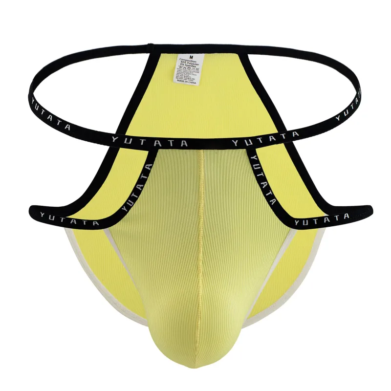 Men's Low Rise Sexy Briefs Double Thin Strap Design Thread Breathable Underwear 7 Colors Daily Wear