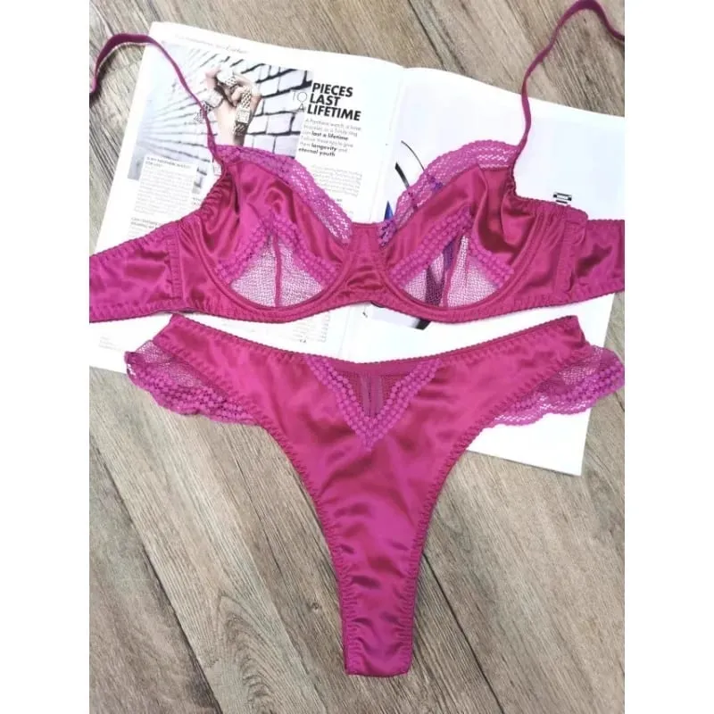 Παριζιάνικο Σετ Εσώρουχα | Chantilly Lace & Mesh Cutouts | Υποστήριξη EU 85B | Αβίαστα γαλλικά σέξι σουτιέν αδυνατίσματος — image 6